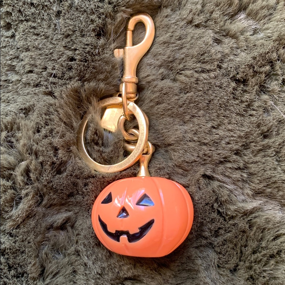 Pumpkin Keychain with Brass Hardware